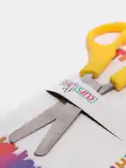 Желтый ножницы школьные с линейкой,  13 см