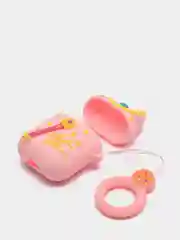 Светло-оранжевый чехол для беспроводных наушников AirPods 1/2, с карабином, силиконовый