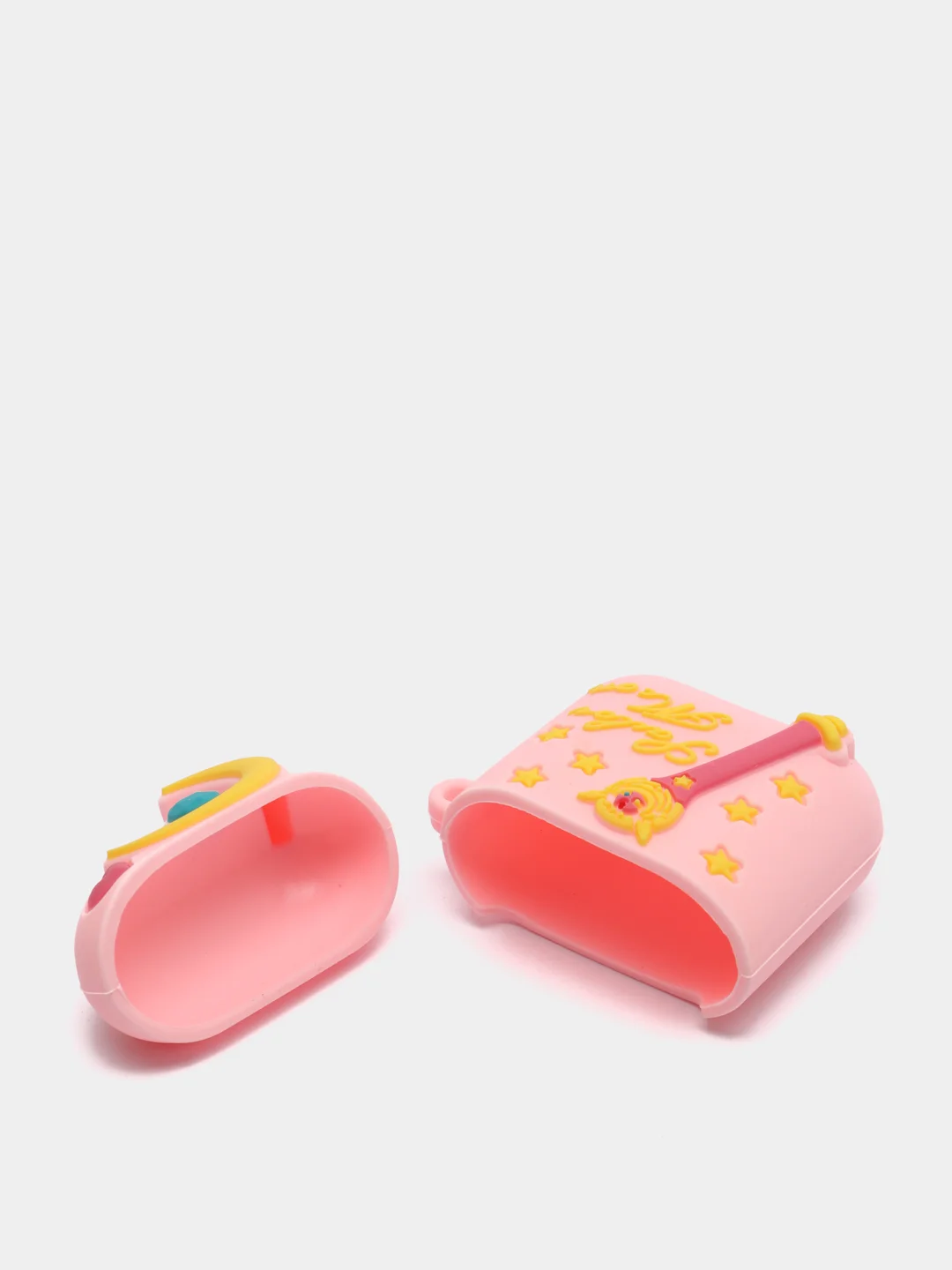 Светло-оранжевый чехол для беспроводных наушников AirPods 1/2, с карабином, силиконовый