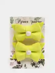Желтый резинки-бантики для волос, 2 штуки