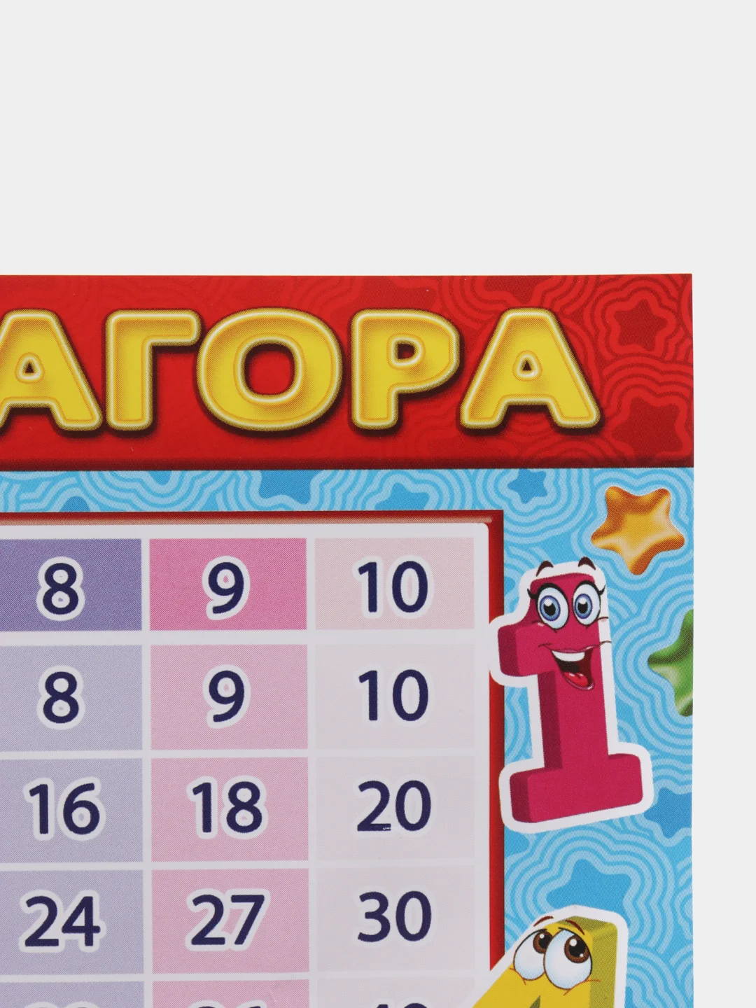 Карточка обучающая "Таблица Пифагора", А5