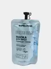 Голубой маска для лица CafeMimi Super Food голубая, зеленая глина, 100 мл