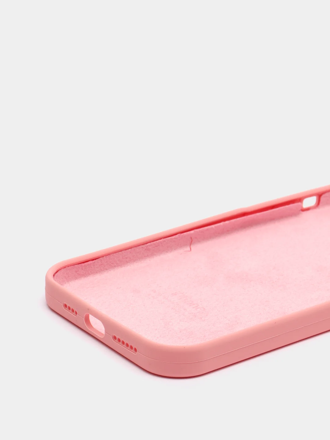 Розовый чехол для iPhone 12 Pro Max 6.7" Silicone Case закрытый низ с логотипом