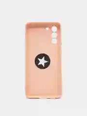 Бежевый чехол Samsung Galaxy S21 FE, Самсунг Галакси С21 ФЕ силиконовый с кольцом-держателем