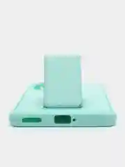 Бирюзовый чехол Honor 50, Huawei Nova 9, Хонор 50, Хуавей Нова 9 силиконовый под кожу с подставкой