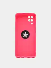 Фуксия чехол Samsung Galaxy A12 / M12, Самсунг Галакси А12 / М12 силиконовый с кольцом-держателем