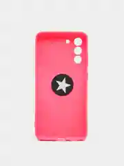 Фуксия чехол Samsung Galaxy S21 FE, Самсунг Галакси С21 ФЕ силиконовый с кольцом-держателем