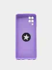 Фиолетовый чехол Samsung Galaxy A12 / M12, Самсунг Галакси А12 / М12 силиконовый с кольцом-держателем