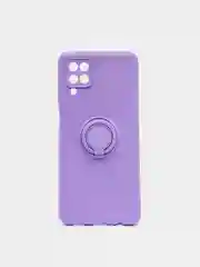 Фиолетовый чехол Samsung Galaxy A12 / M12, Самсунг Галакси А12 / М12 силиконовый с кольцом-держателем
