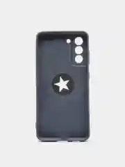 Темно-синий чехол Samsung Galaxy S21 FE, Самсунг Галакси С21 ФЕ силиконовый с кольцом-держателем