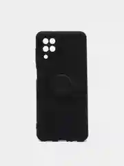 Черный чехол Samsung Galaxy A12 / M12, Самсунг Галакси А12 / М12 силиконовый с кольцом-держателем