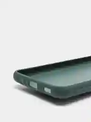 Тёмно-зелёный чехол Samsung Galaxy A12 / M12 силиконовый под кожу с подставкой