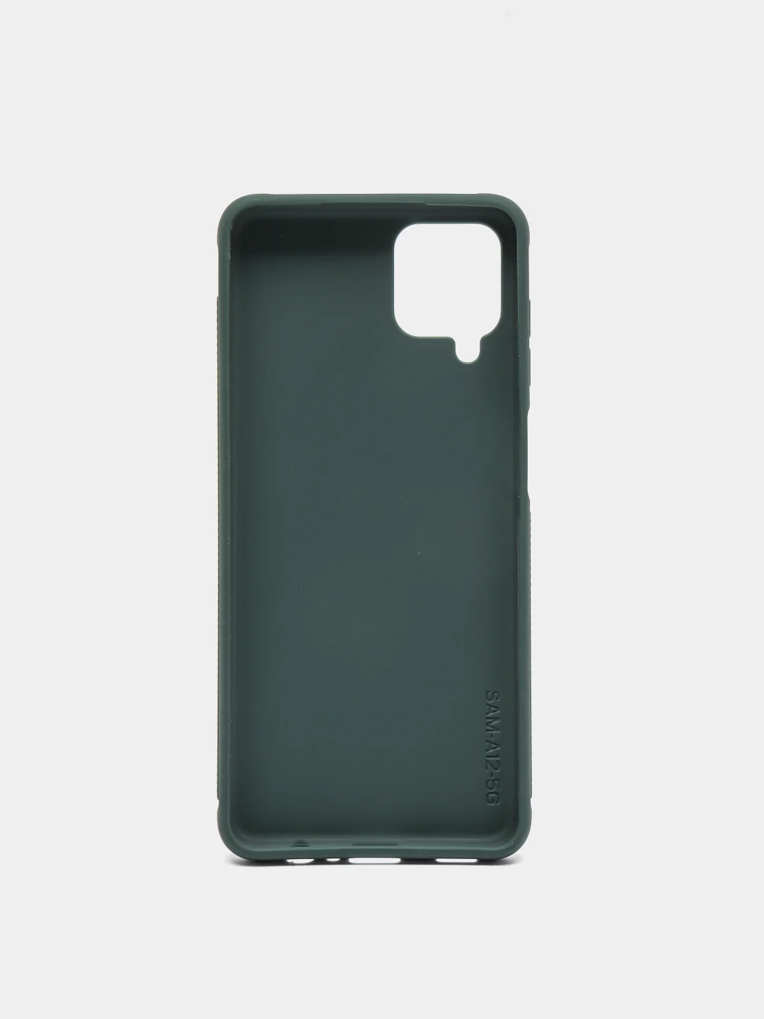 Тёмно-зелёный чехол Samsung Galaxy A12 / M12 силиконовый под кожу с подставкой