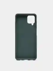 Тёмно-зелёный чехол Samsung Galaxy A12 / M12 силиконовый под кожу с подставкой