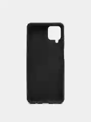 Угольный чехол Samsung Galaxy A12 / M12 силиконовый под кожу с подставкой