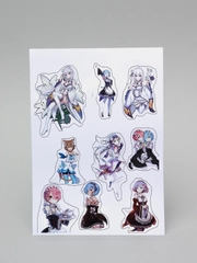 Наклейки-стикеры по аниме "Re:Zero. Жизнь с нуля в альтернативном мире"
