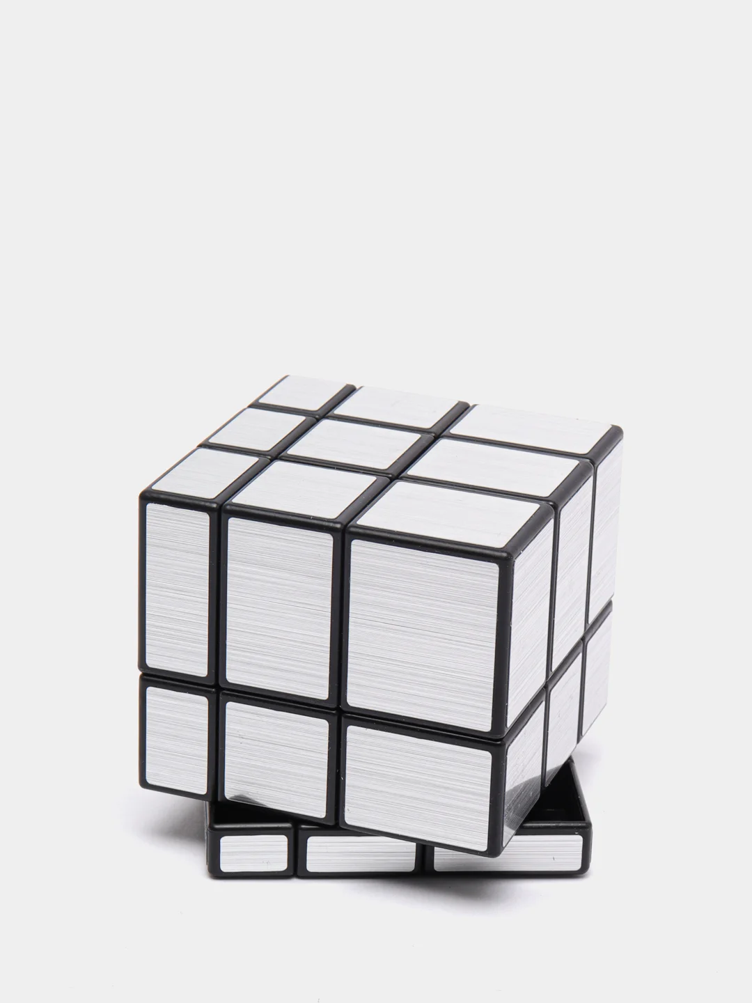 Серебряный головоломка зеркальный кубик "Cube series happy"/ Золотой/ Обычный