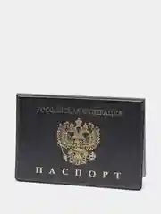 Серый обложка для паспорта, горизонтальная