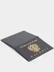 Серый обложка для паспорта, горизонтальная