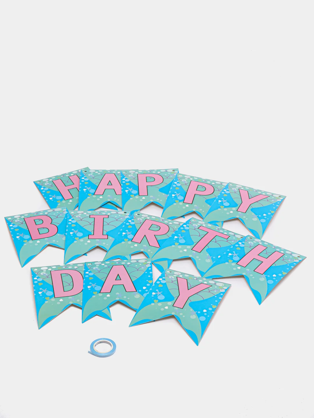 Лесной зеленый гирлянда-растяжка и флажки  "Happy Birthday" 26 видов
