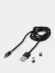 Угольный магнитный кабель для зарядки Micro USB, Type C, Lightning