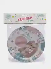 Алый бумажные тарелки детские, наборы по 6 штук