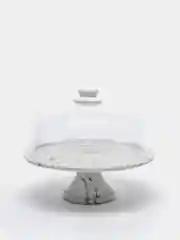 Серый меланж тортовница LR, с пластиковой крышкой, 25,5 см