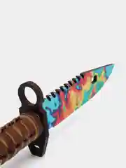 Красный штык-нож игрушечный CSGO (КСГО) М9 "Поверхностная закалка", деревянный, лак