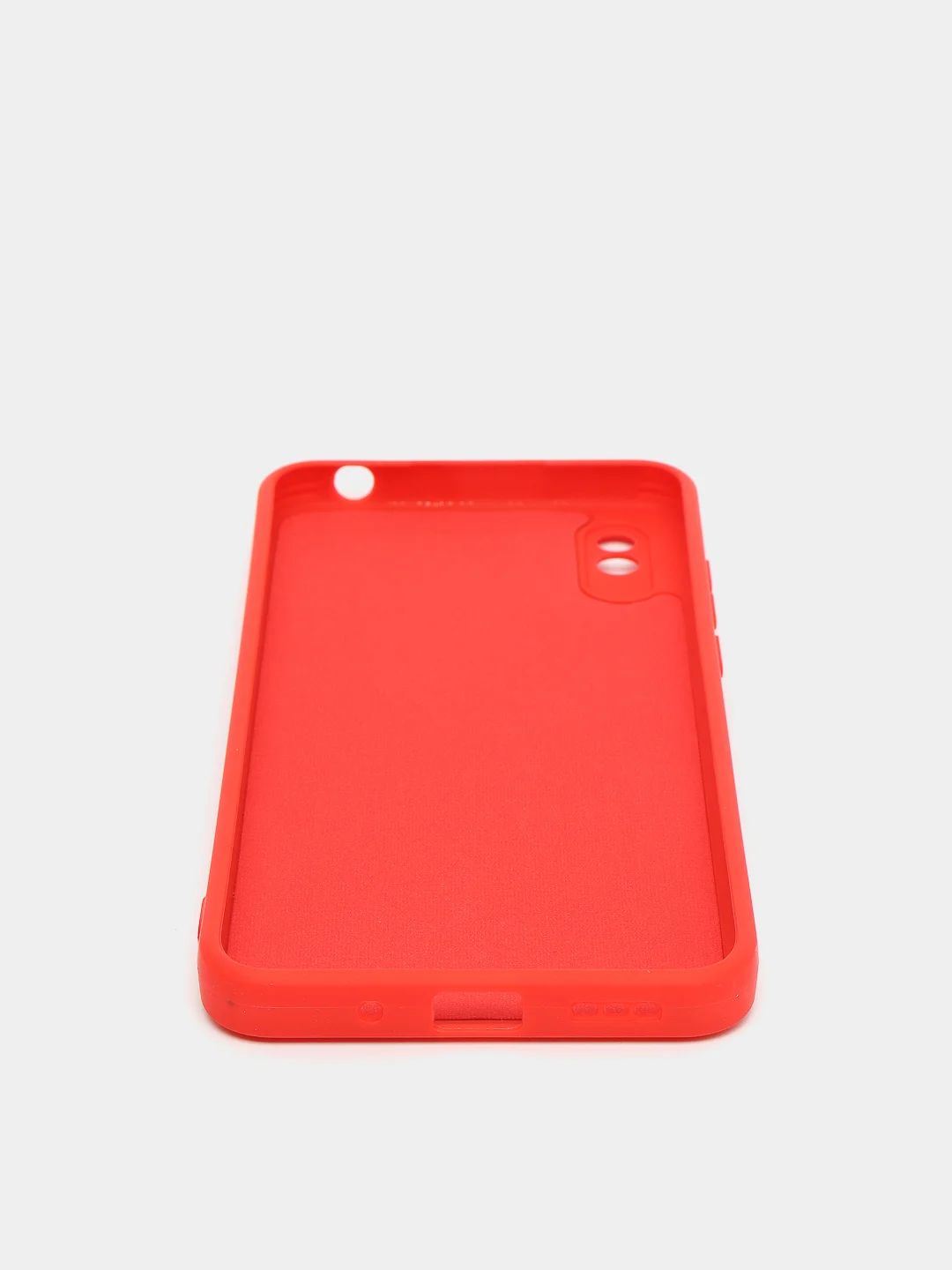 Красный чехол для Xiaomi Redmi 9A с защитой камеры и бархатом внутри