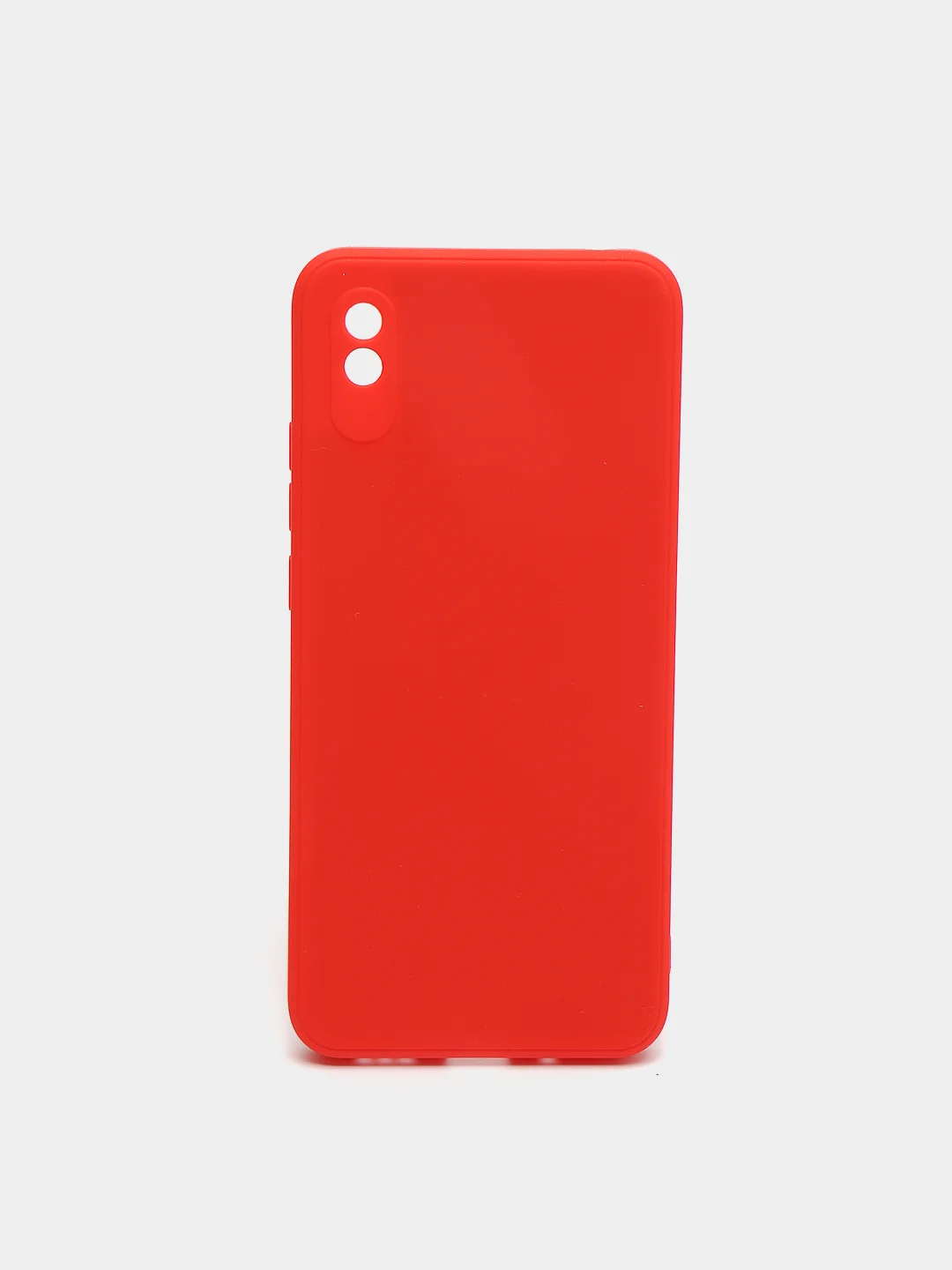 Красный чехол для Xiaomi Redmi 9A с защитой камеры и бархатом внутри