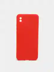 Красный чехол для Xiaomi Redmi 9A с защитой камеры и бархатом внутри