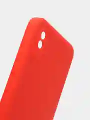 Красный чехол для Xiaomi Redmi 9A с защитой камеры и бархатом внутри