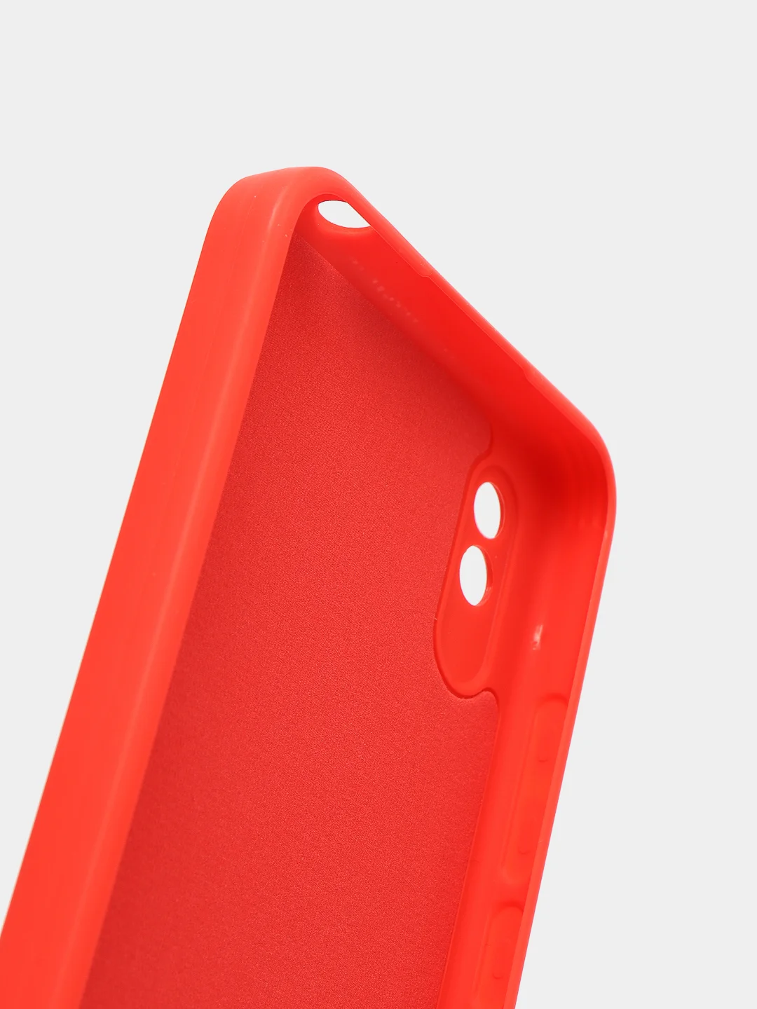 Красный чехол для Xiaomi Redmi 9A с защитой камеры и бархатом внутри