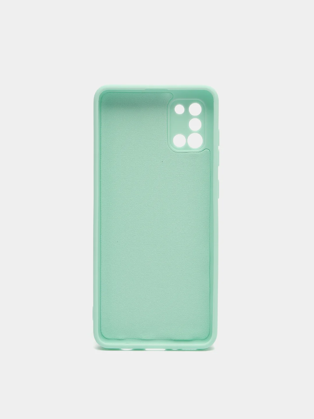 Бирюзовый чехол Samsung A31 c защитой камеры и бархатом внутри