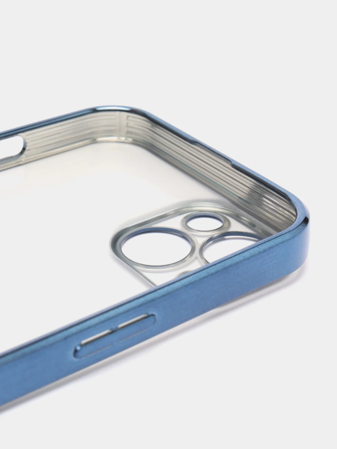 Синий чехол для iPhone 13 Pro Max силиконовый айфон про макс прозрачный