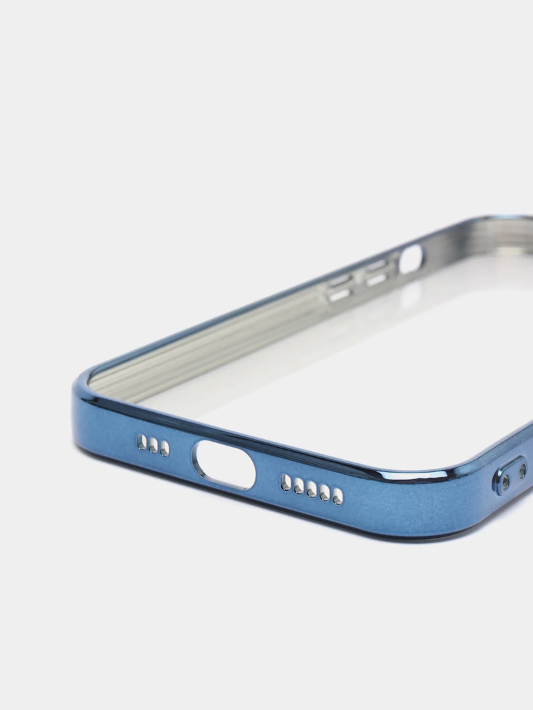 Синий чехол для iPhone 13 Pro Max силиконовый айфон про макс прозрачный