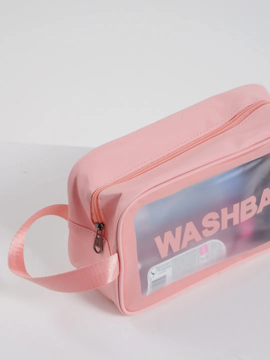 Розовый косметичка прозрачная WashBag, 4 цвета