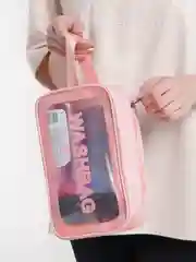 Розовый косметичка прозрачная WashBag, 4 цвета