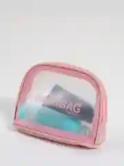Розовый косметичка прозрачная WashBag