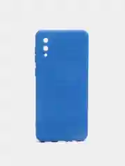 Синий чехол Samsung Galaxy A02, силиконовый, рифленый