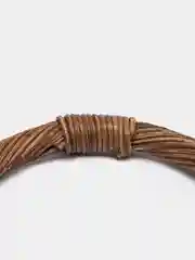 Коричневый ручки деревянные круглые плетеные, 2 штуки