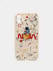 Бежевый чехол "NASA" для iPhone 7/8 Plus/X/XS/XR Max/11 Pro Max/12/13 Pro max/mini
