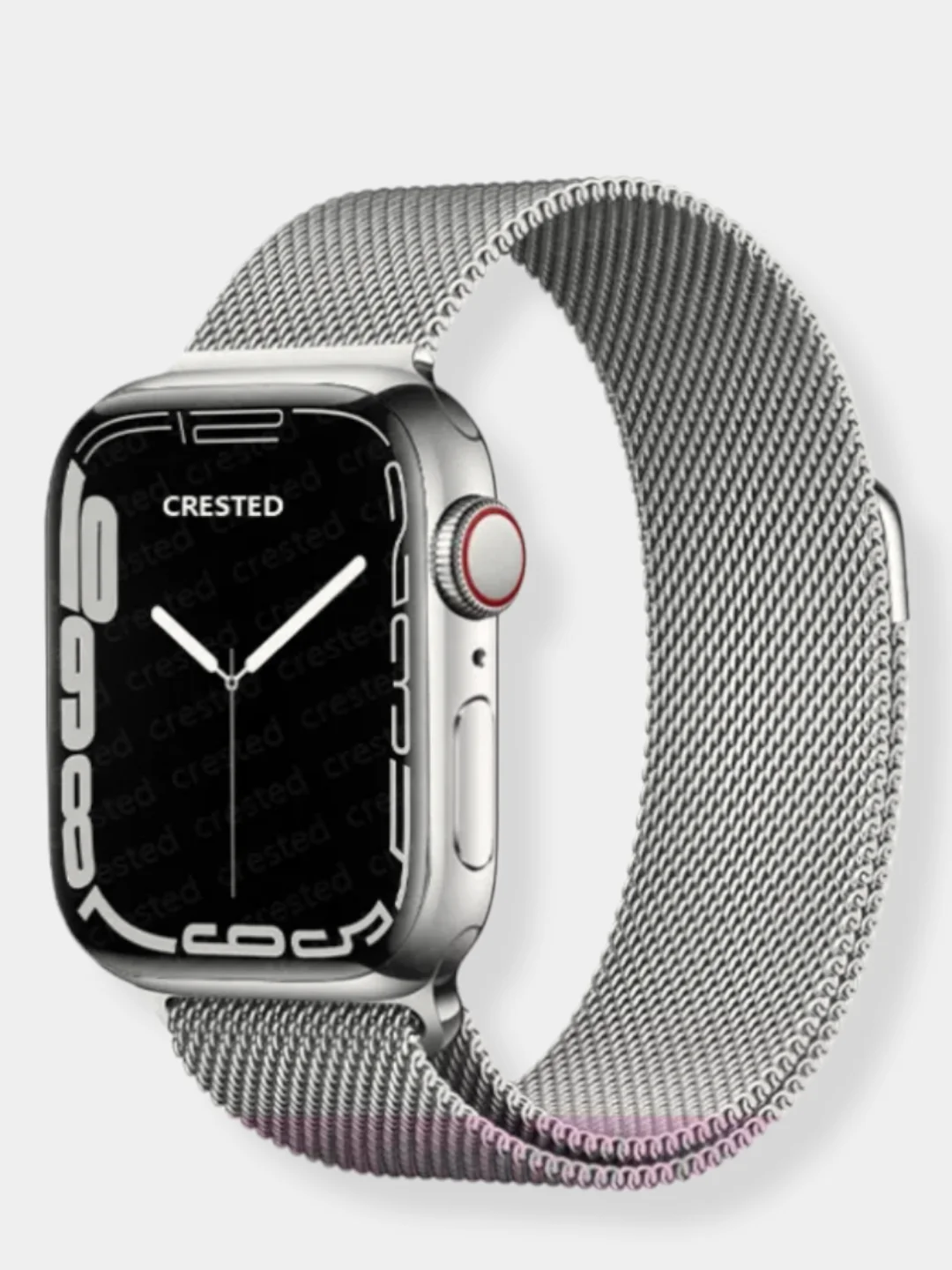 Серебряный ремешок Apple Watch 38 /40 /41, 42 /44 /45 мм миланское плетение (миланская петля)