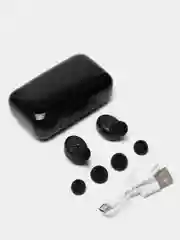 Черный наушники беспроводные TWS F9, bluetooth, с Power bank
