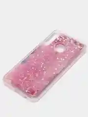 Желтый чехол Honor 9C / Huawei P40 Lite E, Хонор 9С силиконовый переливающийся жидкий с блестками
