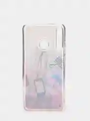 Коралловый чехол Honor 9C / Huawei P40 Lite E, Хонор 9С силиконовый переливающийся жидкий с блестками