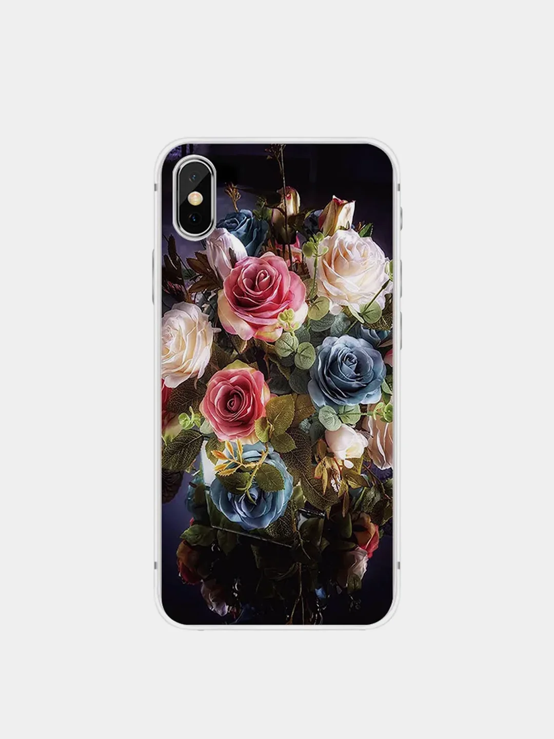 Белый чехол для Apple iPhone 6/6s / 6 Plus/6s Plus / 7/8 / 7 Plus/8 Plus / 11 / 11 PRO / 11 PRO MAX / XS Max / XR / X/XS силиконовый Цветы