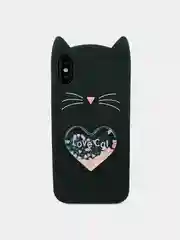 Черный чехол для iPhone X / Xs "Единорг","Кактус","Кошка","Фламинго"