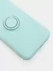 Бирюзовый чехол силиконовый с кольцом на iPhone 11 Pro mobios