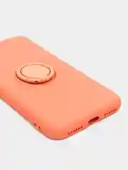 Оранжевый чехол силиконовый с кольцом на iPhone 11 Pro mobios
